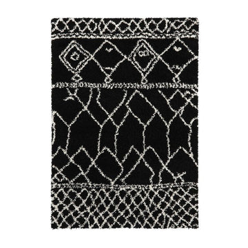 Scandi Berber G276 Modern Moroccan Berber Soft Plush Boho Shaggy Black/White Rug-Think Rugs-Rug Love - The Most Loved Rug Store